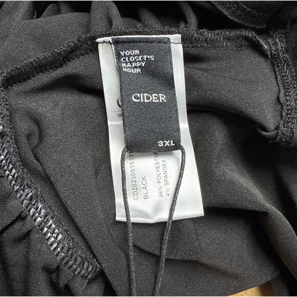 NWT Cider Black Sexy Cut Out Top Plus Size 3XL Ruching Sheer Shoulder Club - Picture 4 of 6